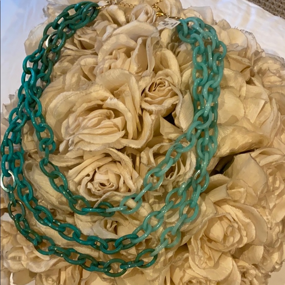 PANACEA TURQUOISE RESIN 3 STRAND NECKLACE FROM NEIMAN MARCUS NWT - Picture 4 of 13